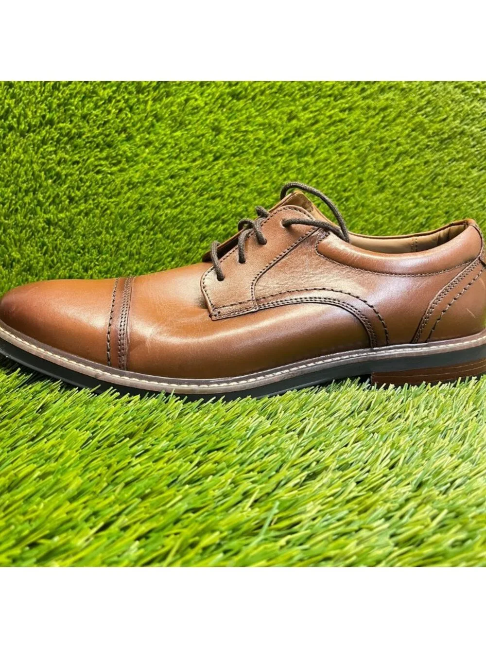 Nunn Bush Westfield Mens Size 10 Brown Casual Classic Cap Toe Oxford Dress Shoes